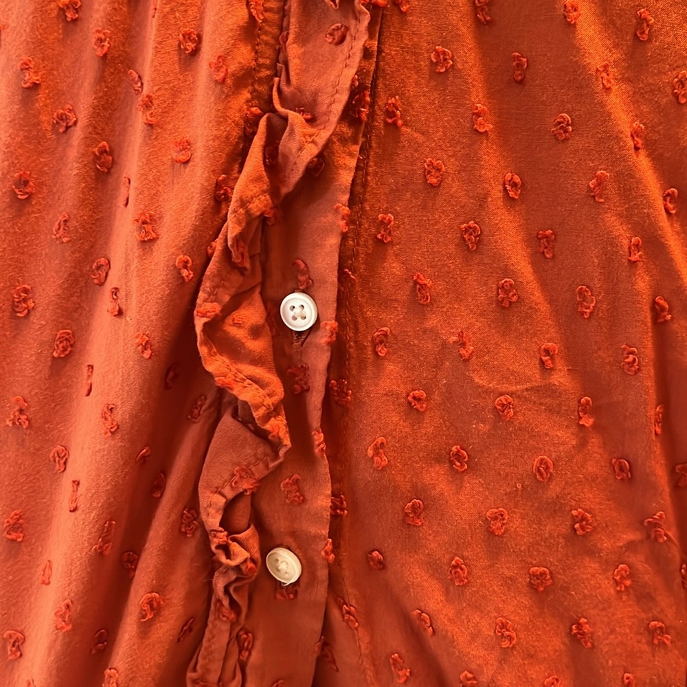 LOFT button up ruffle blouse - Picture 2 of 2